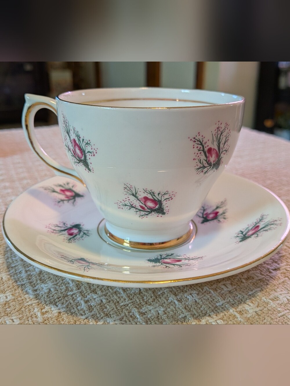 Vintage Bartley International Pink Rose Porcelain Teacup & Saucer